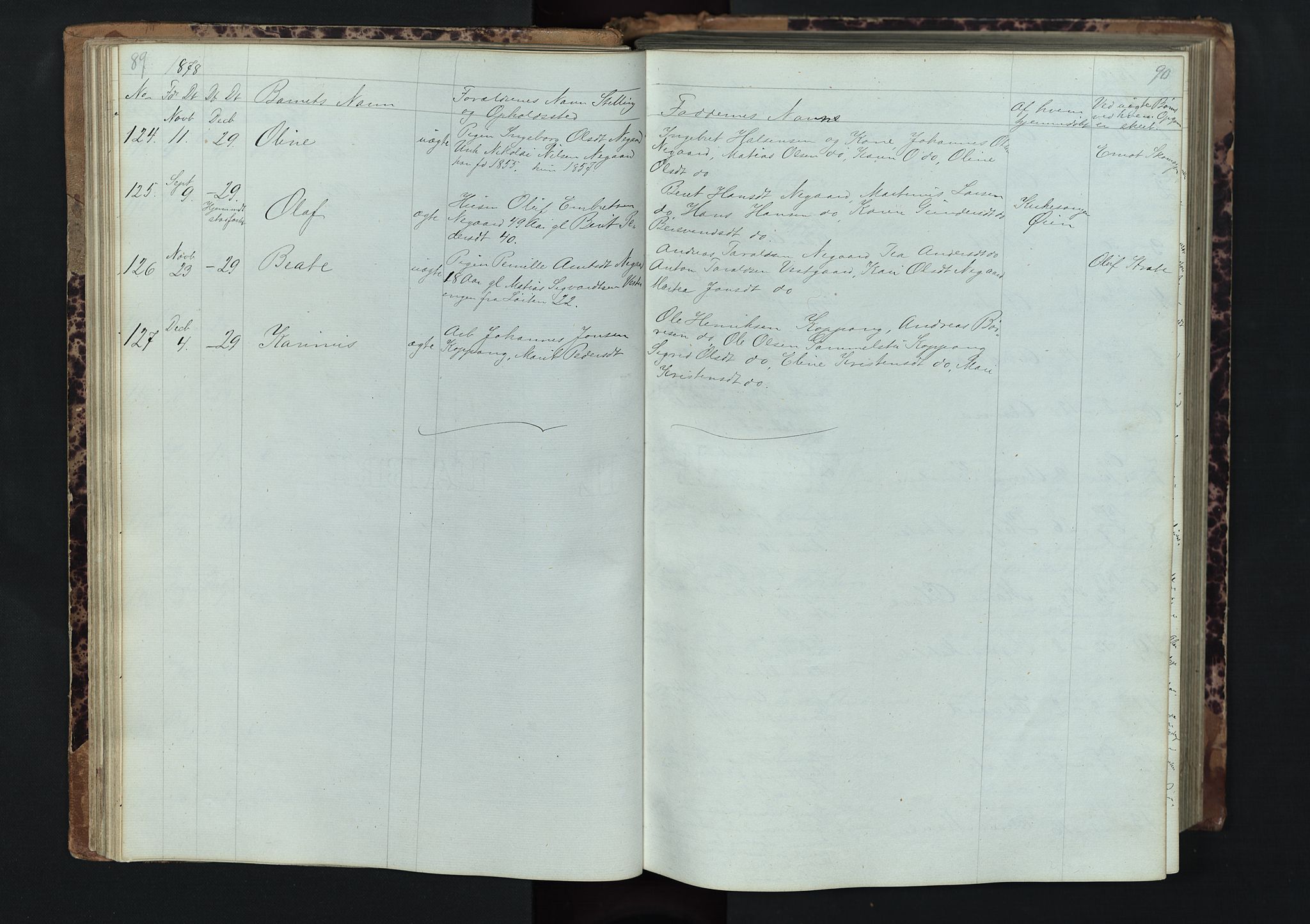 Stor-Elvdal prestekontor, AV/SAH-PREST-052/H/Ha/Hab/L0001: Klokkerbok nr. 1 /1, 1860-1894, s. 89-90