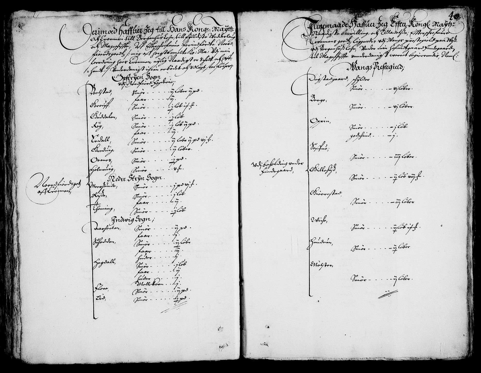 Rentekammeret inntil 1814, Realistisk ordnet avdeling, AV/RA-EA-4070/On/L0001/0002: Statens gods / [Jj 2]: Jordebok og forklaring over atkomstene til Hannibal Sehesteds gods, 1651, s. 1039b-1040a