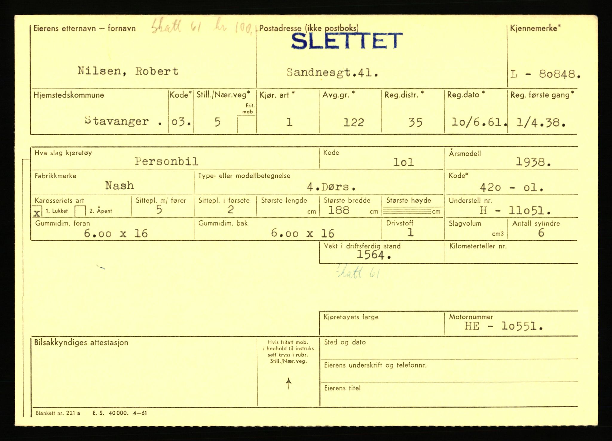 Stavanger trafikkstasjon, AV/SAST-A-101942/0/F/L0071: L-80500 - L-82199, 1930-1971, s. 615
