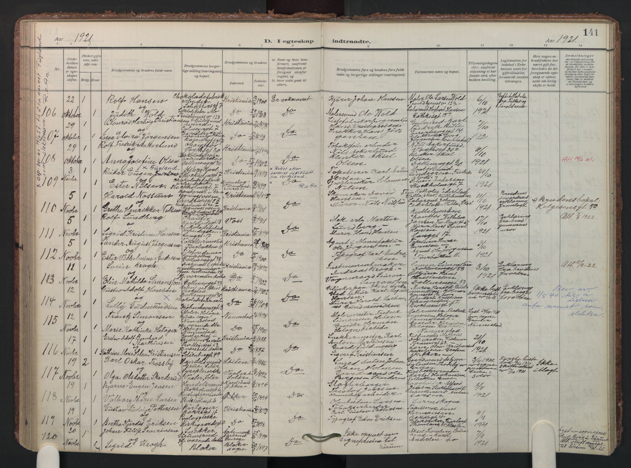 Petrus prestekontor Kirkebøker, AV/SAO-A-10872/F/Fa/L0013: Ministerialbok nr. 13, 1911-1925, s. 141