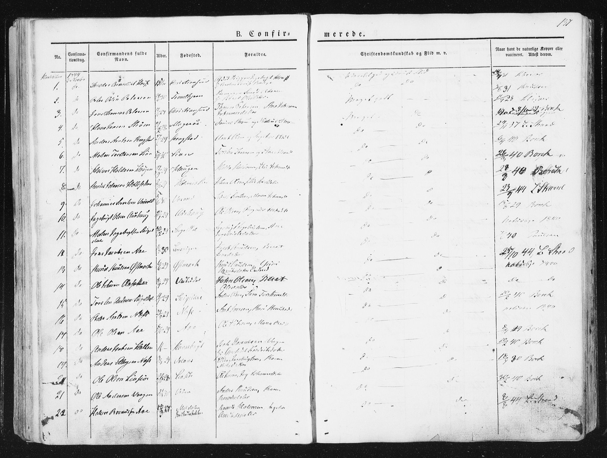 Ministerialprotokoller, klokkerbøker og fødselsregistre - Sør-Trøndelag, SAT/A-1456/630/L0493: Ministerialbok nr. 630A06, 1841-1851, s. 137
