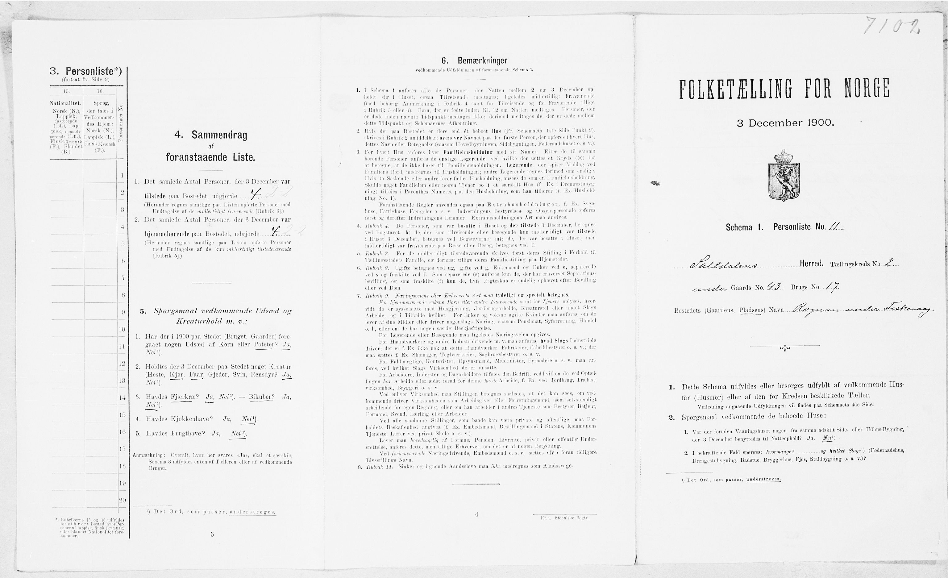 SAT, Folketelling 1900 for 1840 Saltdal herred, 1900, s. 134