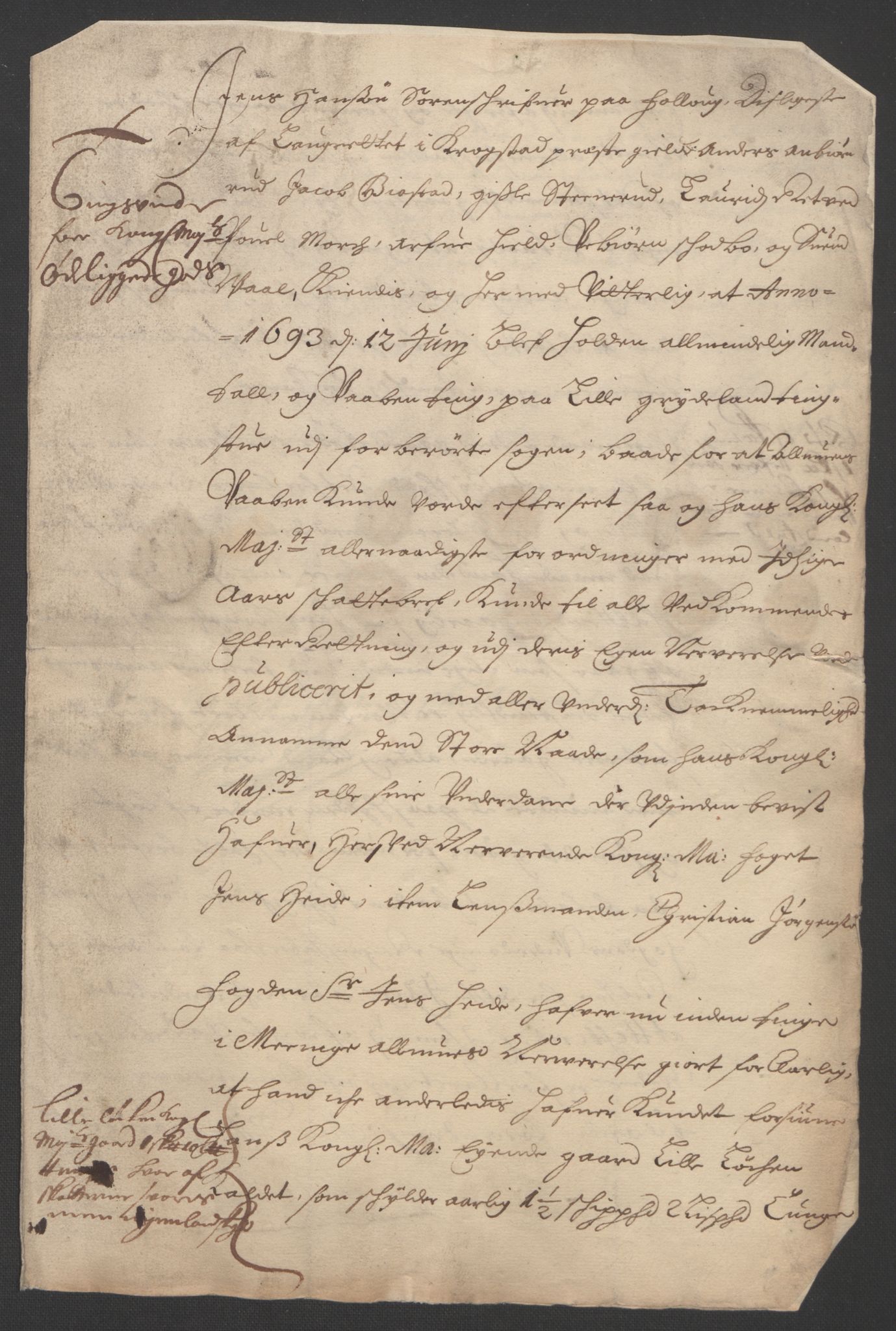 Rentekammeret inntil 1814, Reviderte regnskaper, Fogderegnskap, AV/RA-EA-4092/R09/L0437: Fogderegnskap Follo, 1692-1693, s. 448