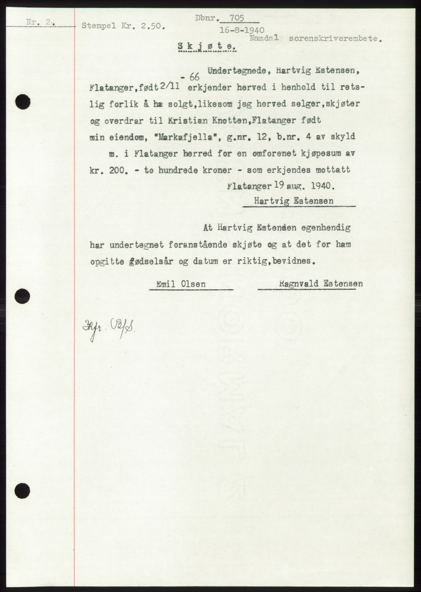 Namdal sorenskriveri, SAT/A-4133/1/2/2C: Pantebok nr. -, 1940-1941, Tingl.dato: 16.08.1940