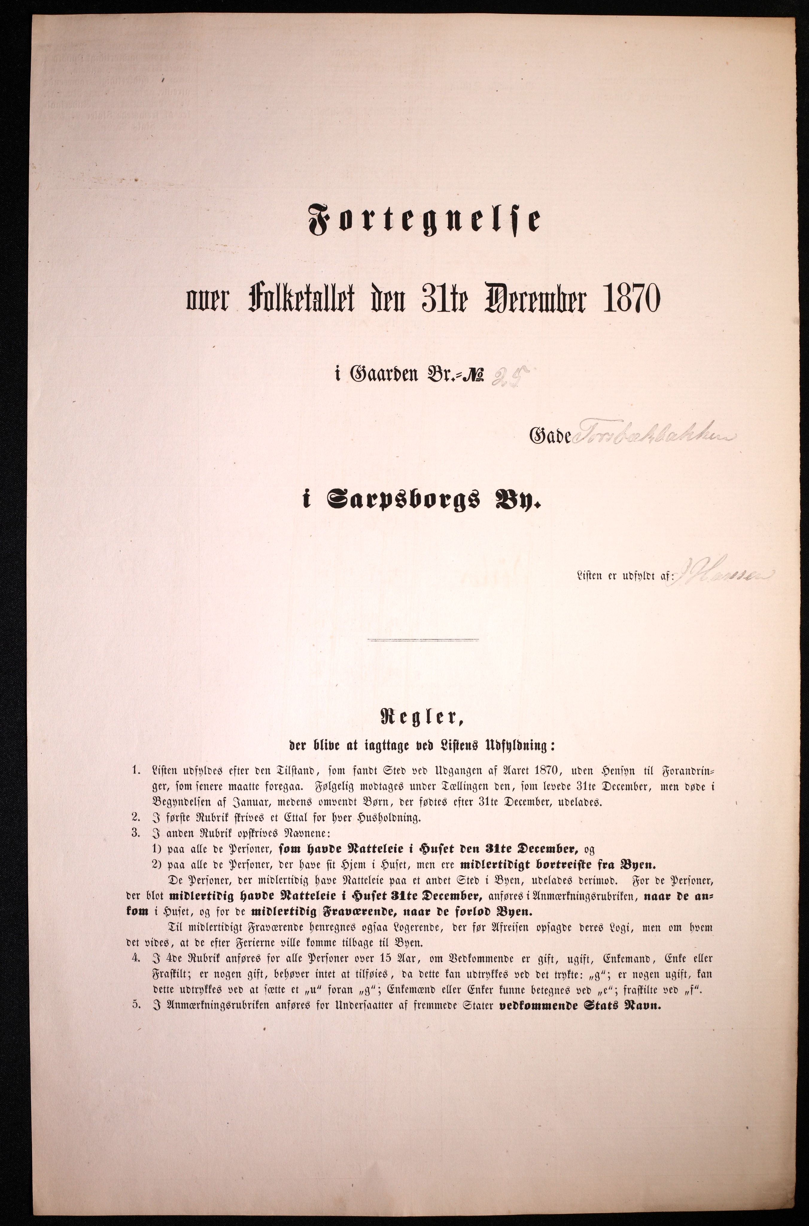 RA, Folketelling 1870 for 0102 Sarpsborg kjøpstad, 1870, s. 333