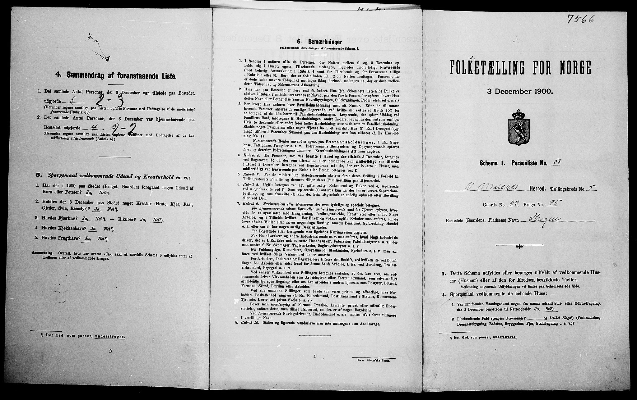 SAK, Folketelling 1900 for 0926 Vestre Moland herred, 1900, s. 662