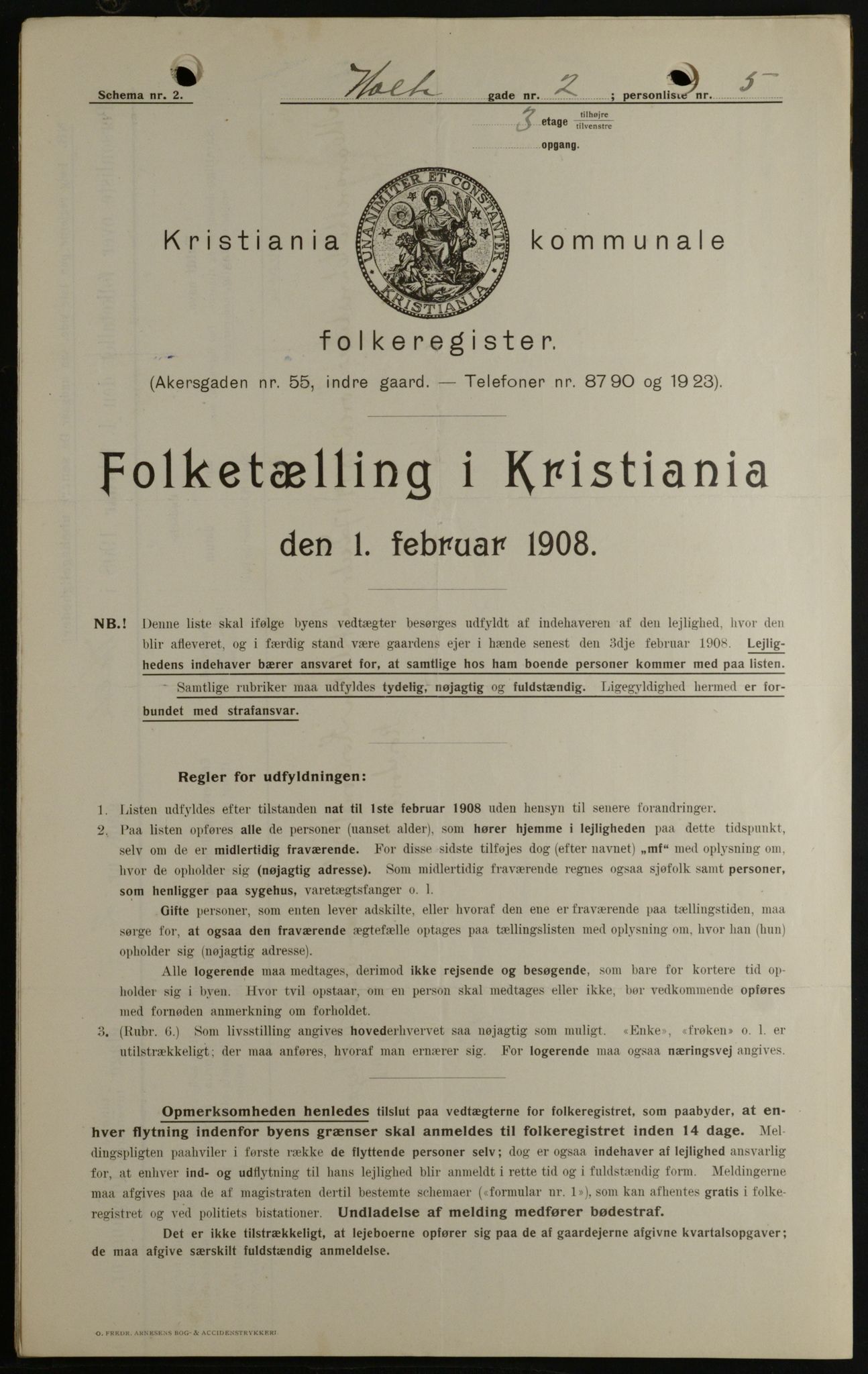 OBA, Kommunal folketelling 1.2.1908 for Kristiania kjøpstad, 1908, s. 37003