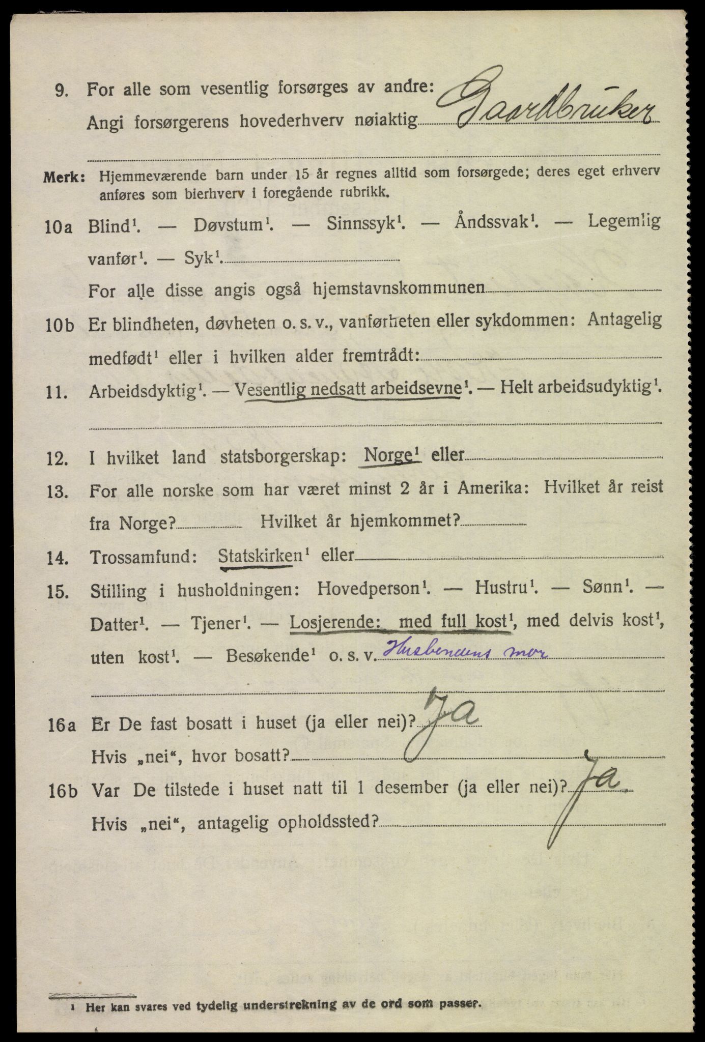 SAK, Folketelling 1920 for 1034 Hægebostad herred, 1920, s. 2092