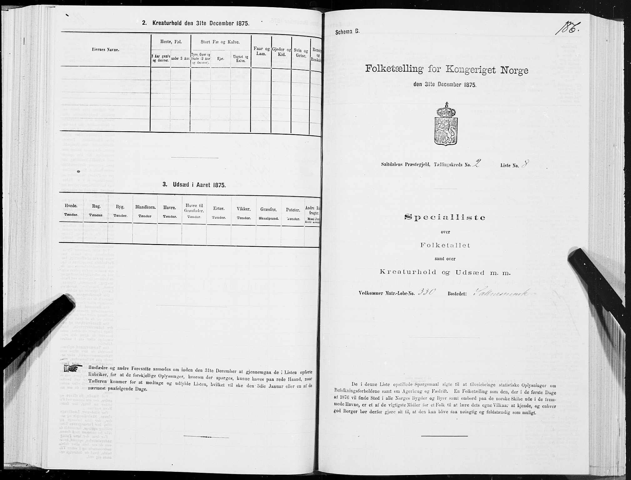 SAT, Folketelling 1875 for 1840P Saltdal prestegjeld, 1875, s. 1186