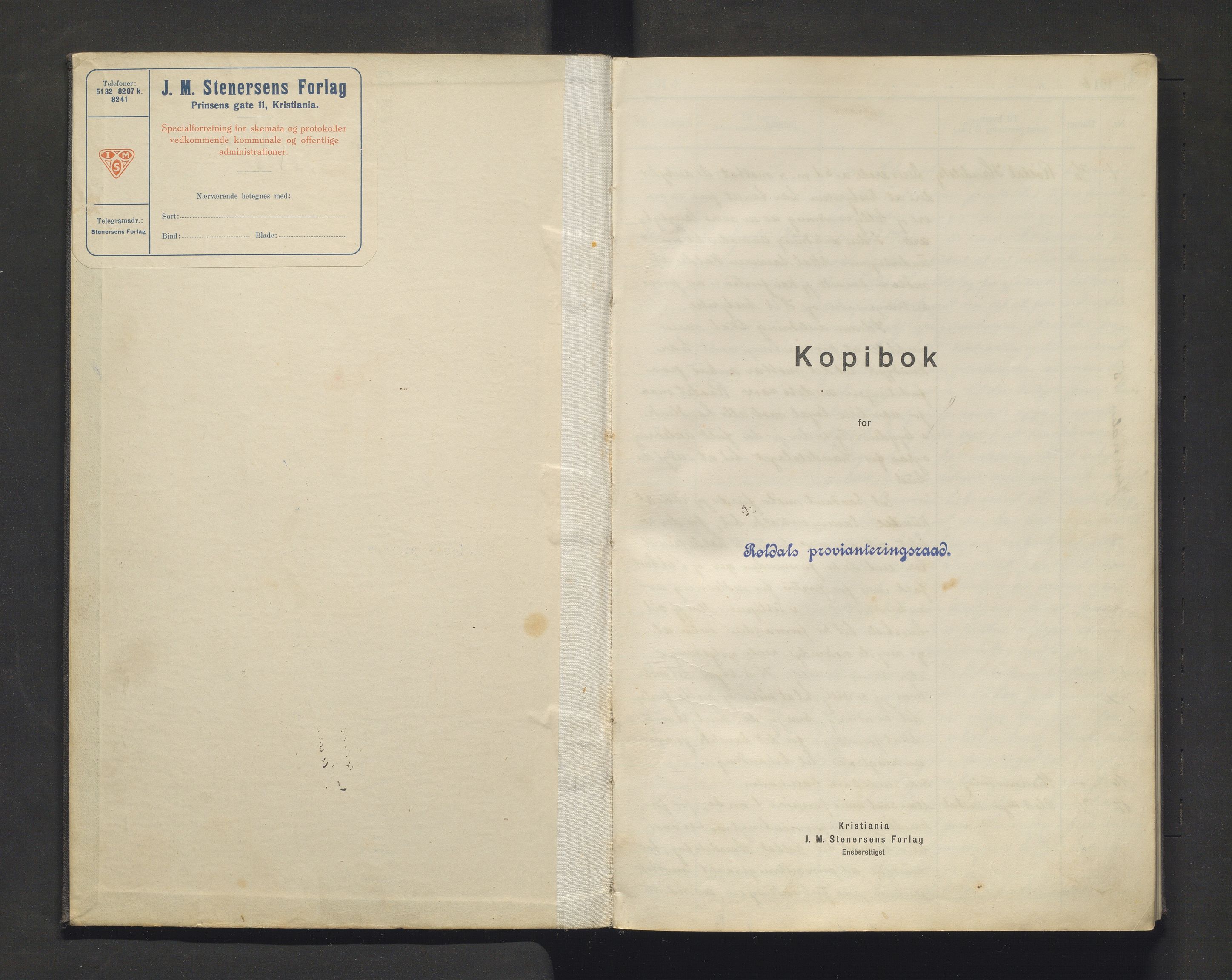 Røldal kommune. Provianteringsrådet, IKAH/1229-840/B/Ba/L0001: Kopibok for Røldal provianteringsråd, 1916-1920