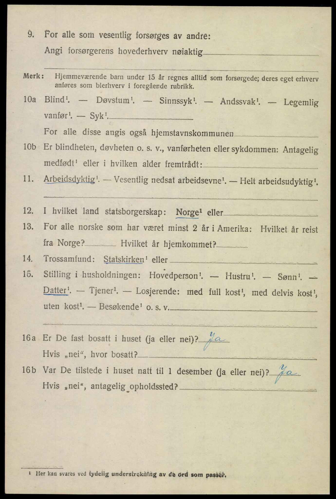 SAK, Folketelling 1920 for 0936 Hornnes herred, 1920, s. 2910