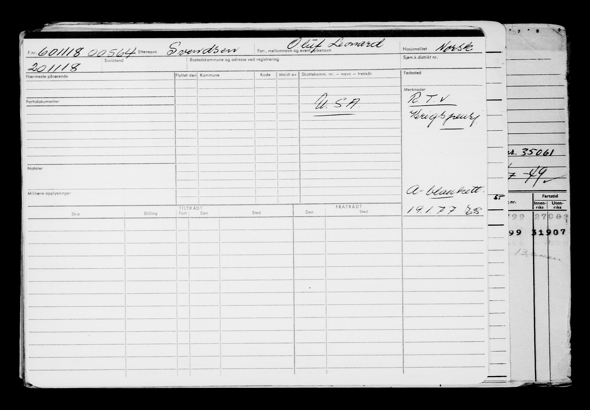 Direktoratet for sjømenn, AV/RA-S-3545/G/Gb/L0164: Hovedkort, 1918, s. 196