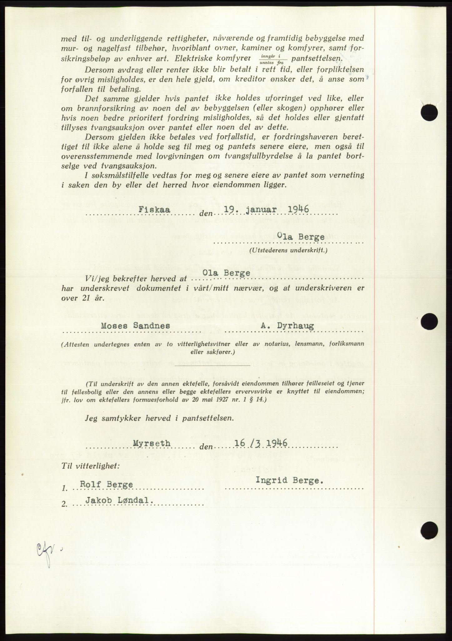 Søre Sunnmøre sorenskriveri, AV/SAT-A-4122/1/2/2C/L0114: Pantebok nr. 1-2B, 1943-1947, Dagboknr: 221/1946