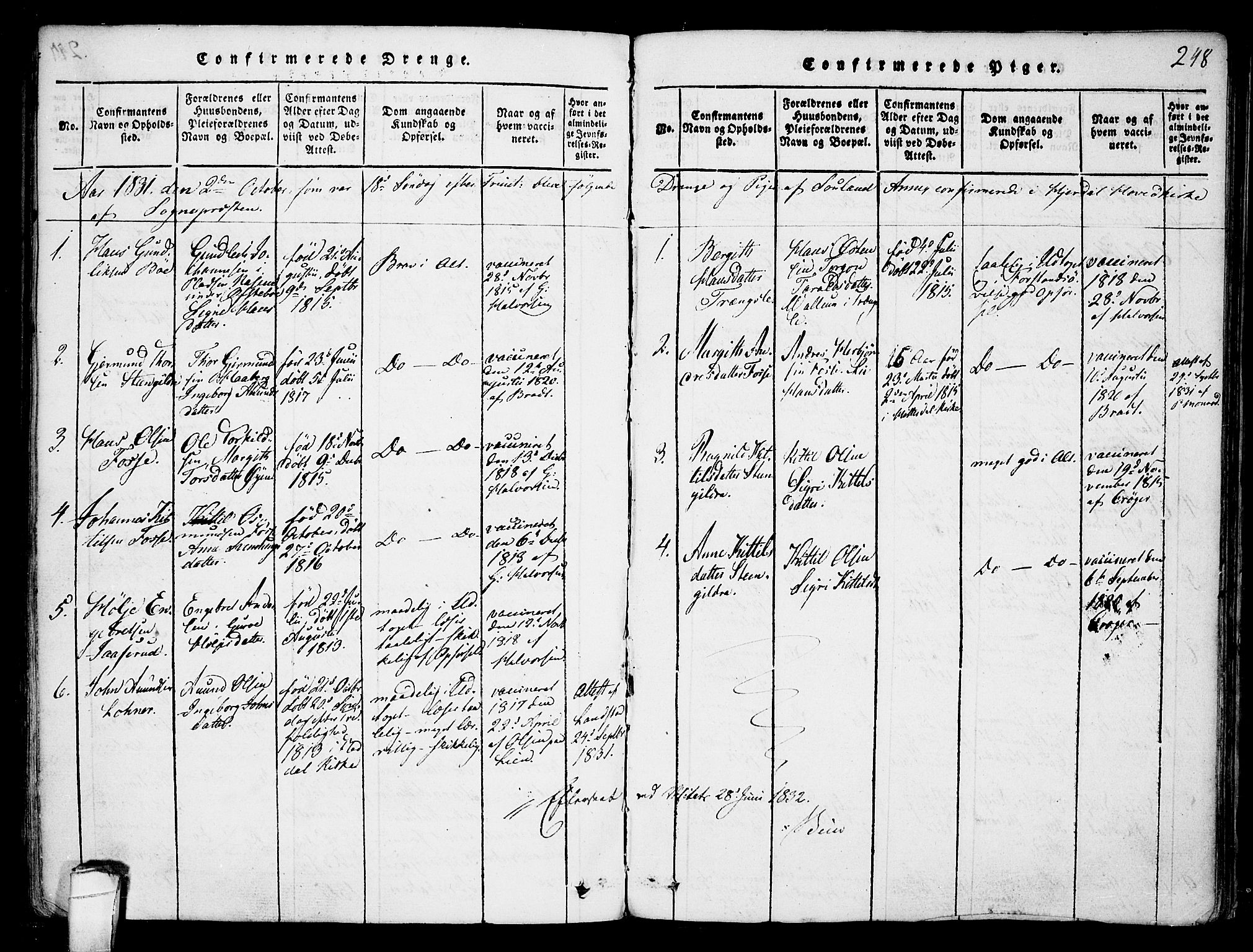 Hjartdal kirkebøker, AV/SAKO-A-270/F/Fb/L0001: Ministerialbok nr. II 1, 1815-1843, s. 248