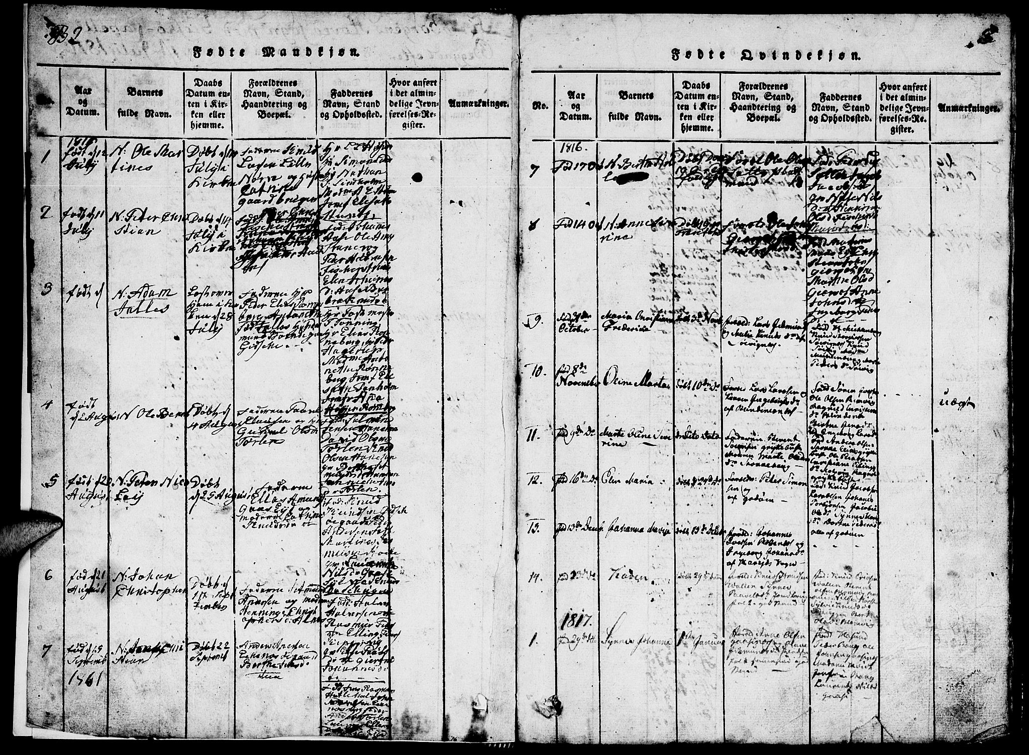 Ministerialprotokoller, klokkerbøker og fødselsregistre - Møre og Romsdal, AV/SAT-A-1454/528/L0423: Klokkerbok nr. 528C04, 1816-1827, s. 2-3