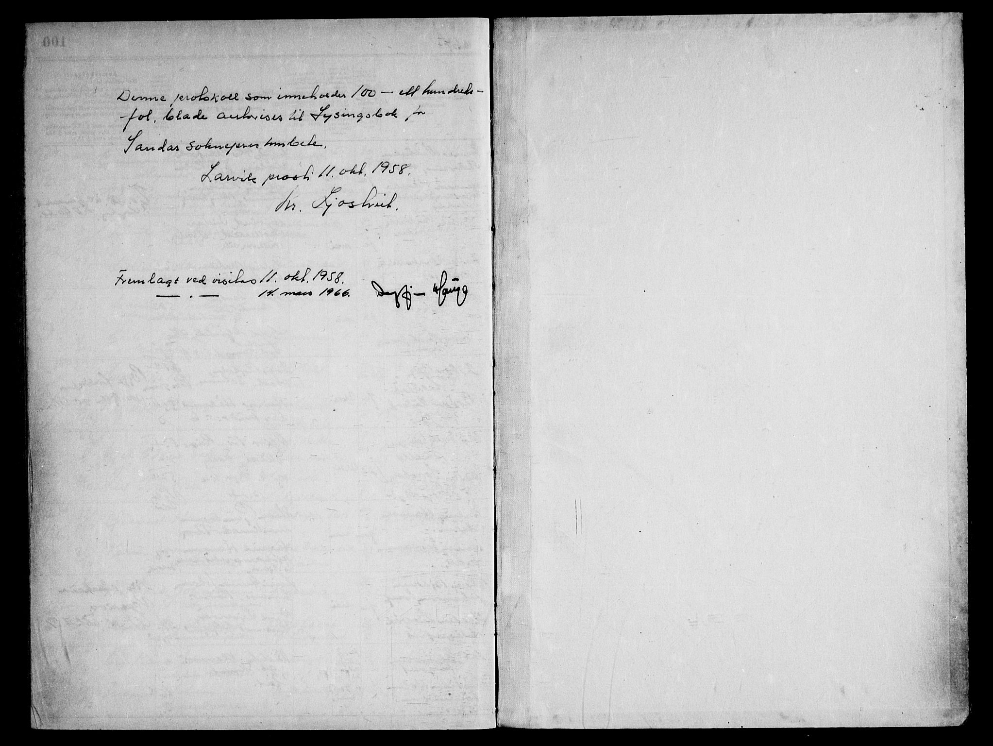 Sandar kirkebøker, AV/SAKO-A-243/H/Ha/L0010: Lysningsprotokoll nr. 10, 1959-1964