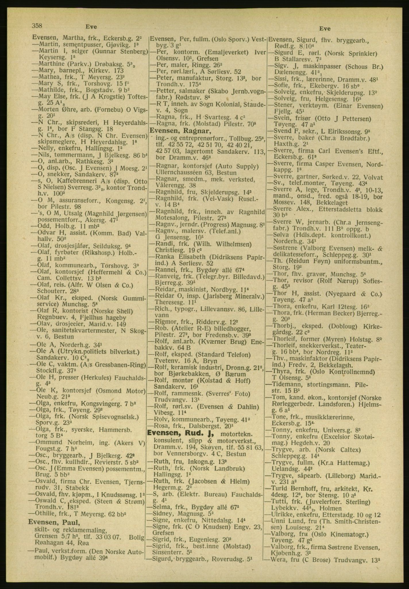 Kristiania/Oslo adressebok, PUBL/-, 1951, s. 358