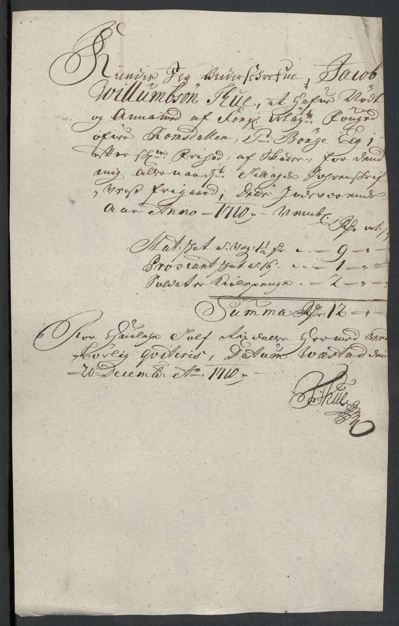 Rentekammeret inntil 1814, Reviderte regnskaper, Fogderegnskap, AV/RA-EA-4092/R55/L3659: Fogderegnskap Romsdal, 1709-1710, s. 405