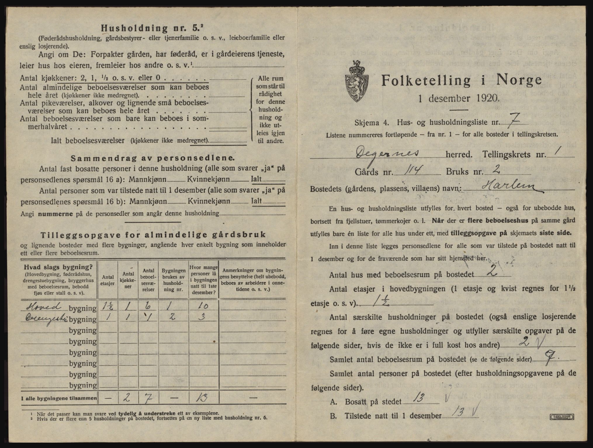 SAO, Folketelling 1920 for 0129 Degernes herred, 1920, s. 40