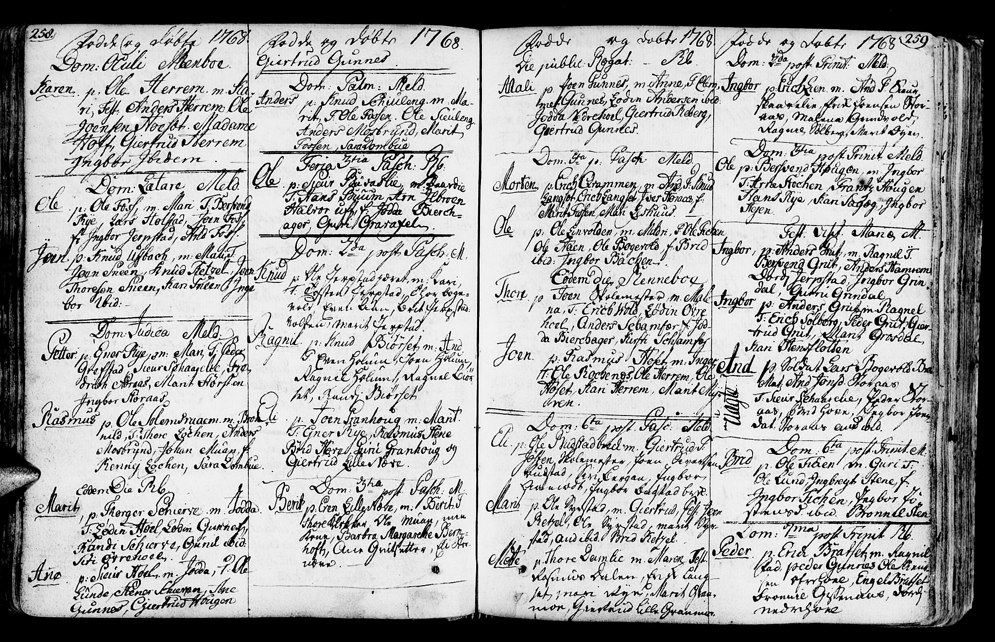 Ministerialprotokoller, klokkerbøker og fødselsregistre - Sør-Trøndelag, SAT/A-1456/672/L0851: Ministerialbok nr. 672A04, 1751-1775, s. 258-259