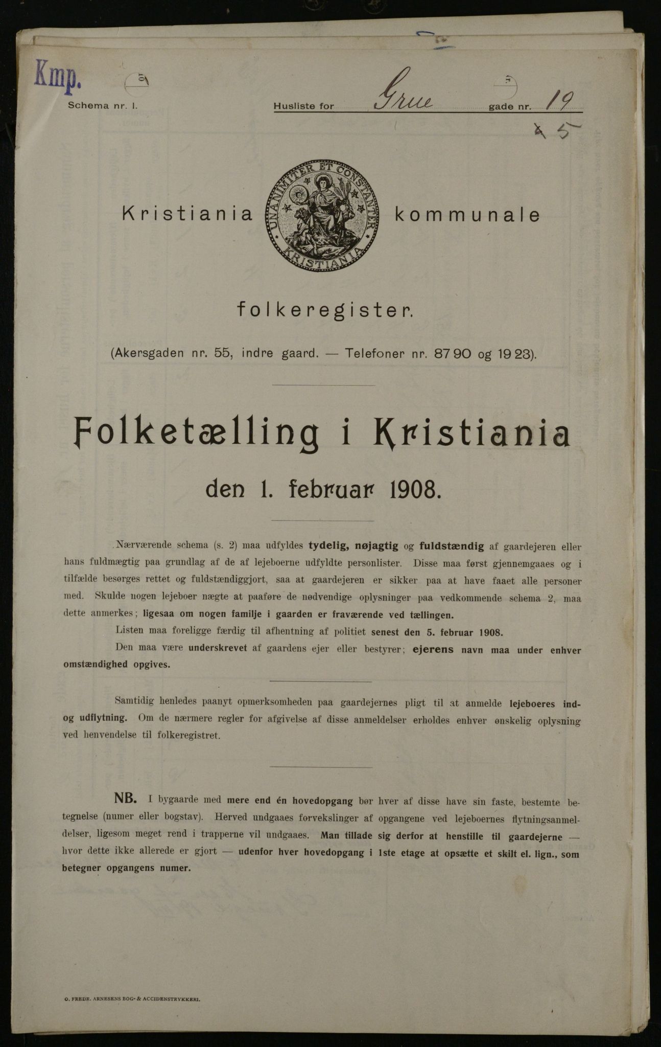 OBA, Kommunal folketelling 1.2.1908 for Kristiania kjøpstad, 1908, s. 27440