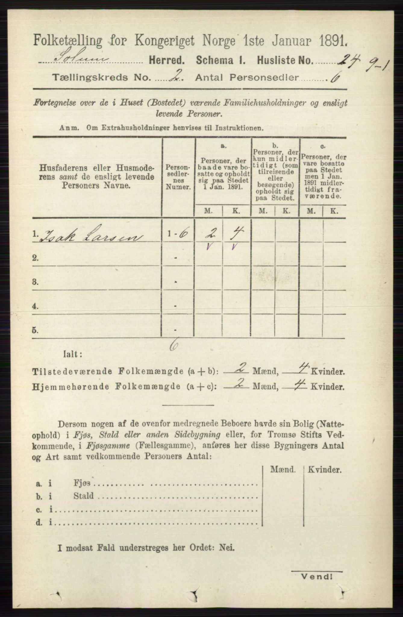 RA, Folketelling 1891 for 0818 Solum herred, 1891, s. 102