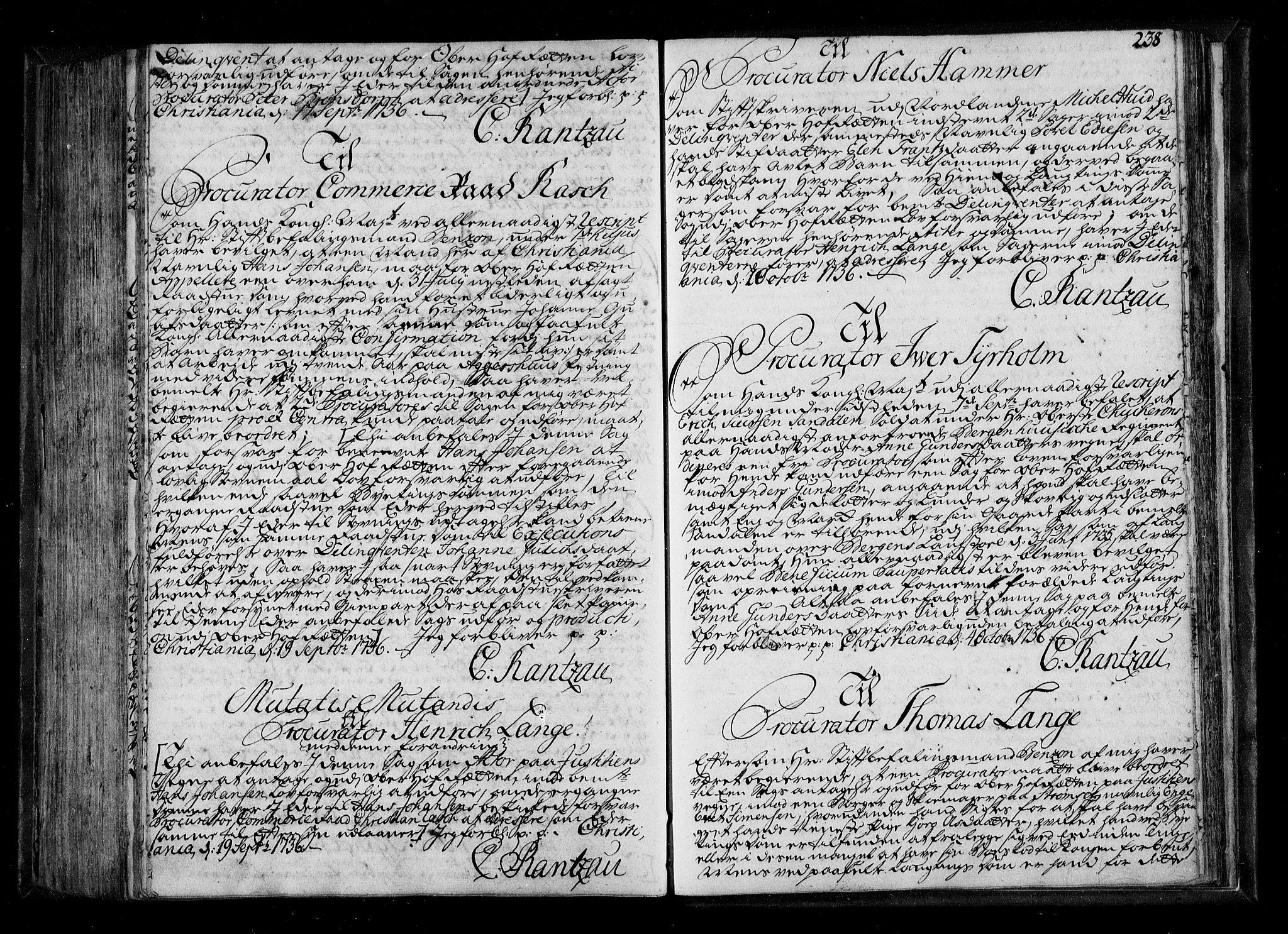 Stattholderembetet 1572-1771, RA/EA-2870/Be/L0011: Kopibok for beneficia paupertatis, 1726-1739, s. 237b-238a