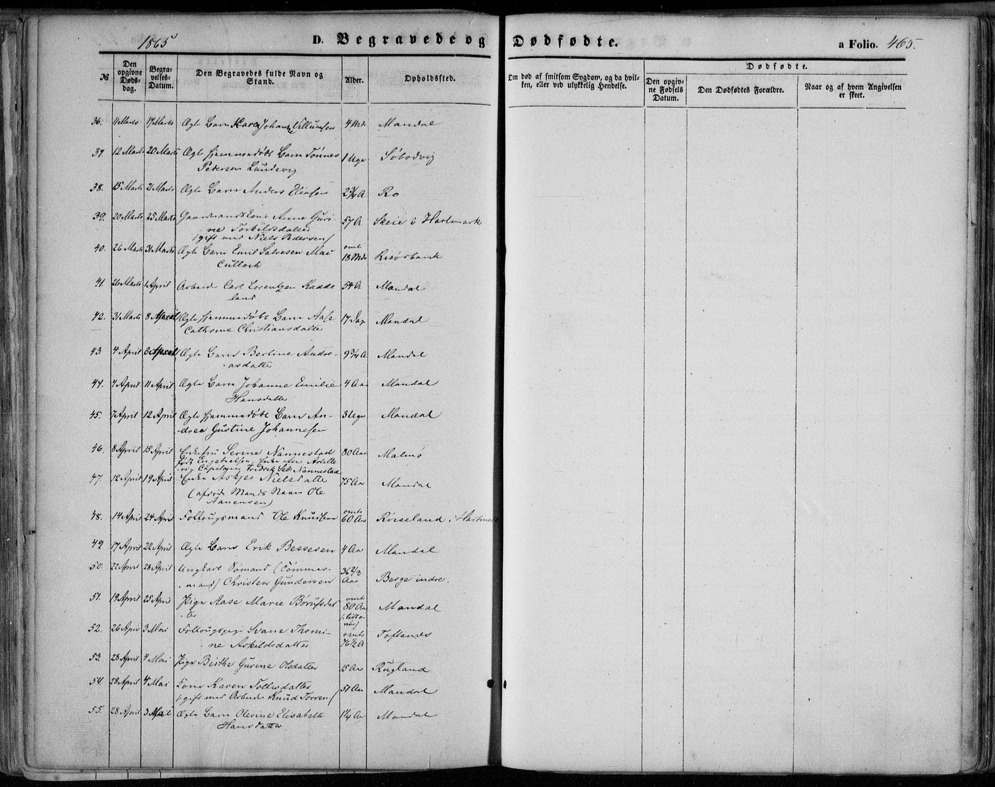Mandal sokneprestkontor, AV/SAK-1111-0030/F/Fa/Faa/L0014: Ministerialbok nr. A 14, 1859-1872, s. 465