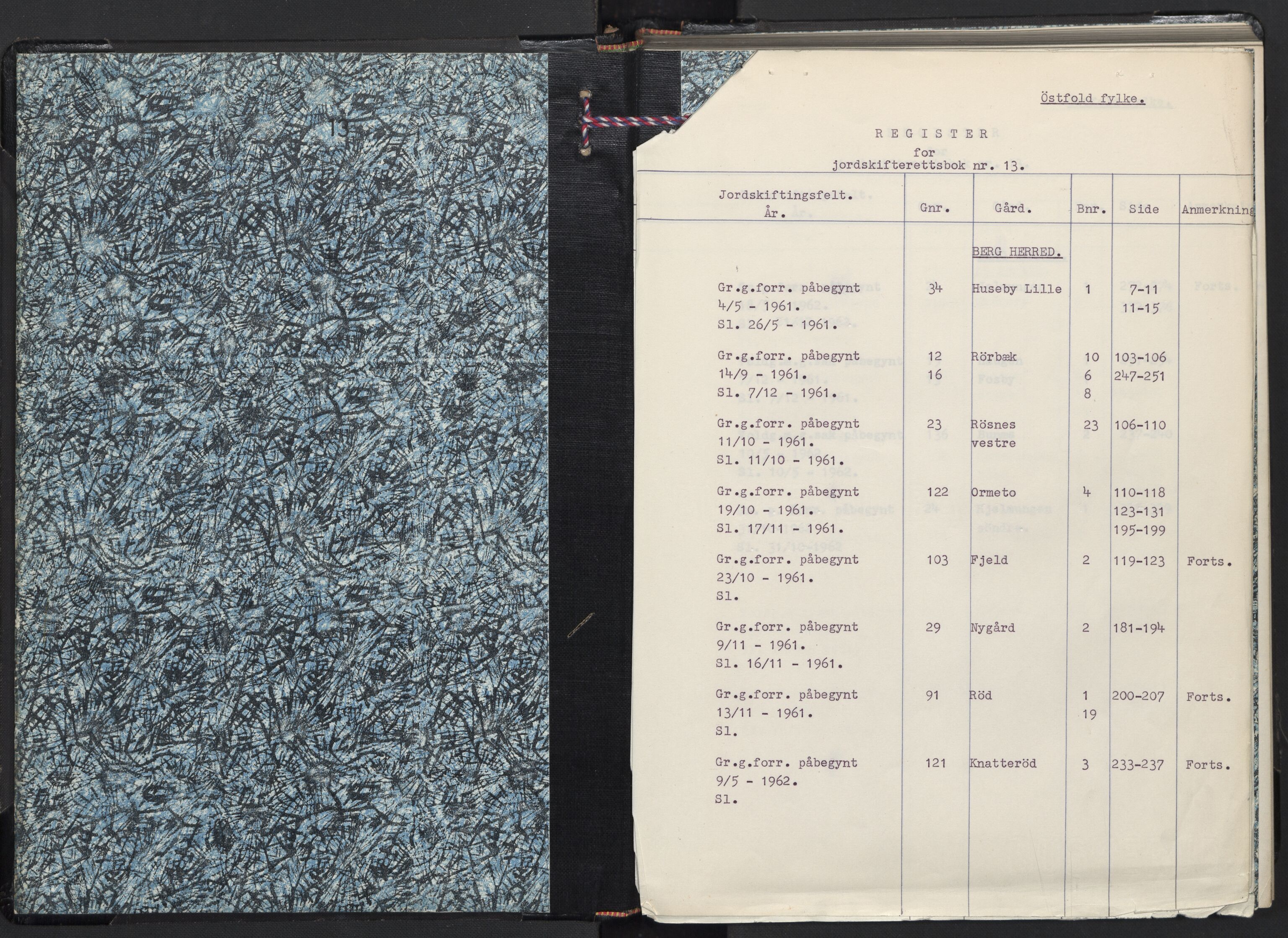 Østfold jordskifterett, AV/SAO-A-10240/F/Fc/L0013a: Forhandlingsprotokoller, 1961-1963