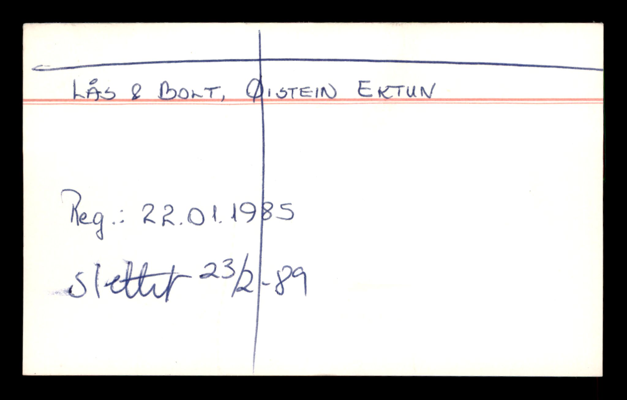 Oslo byfogd, Handelsregisteret, SAT/A-10867/G/Ga/Gad/L0052: Kartotekkort - Slettede foretak, La-Lot, 1890-1990