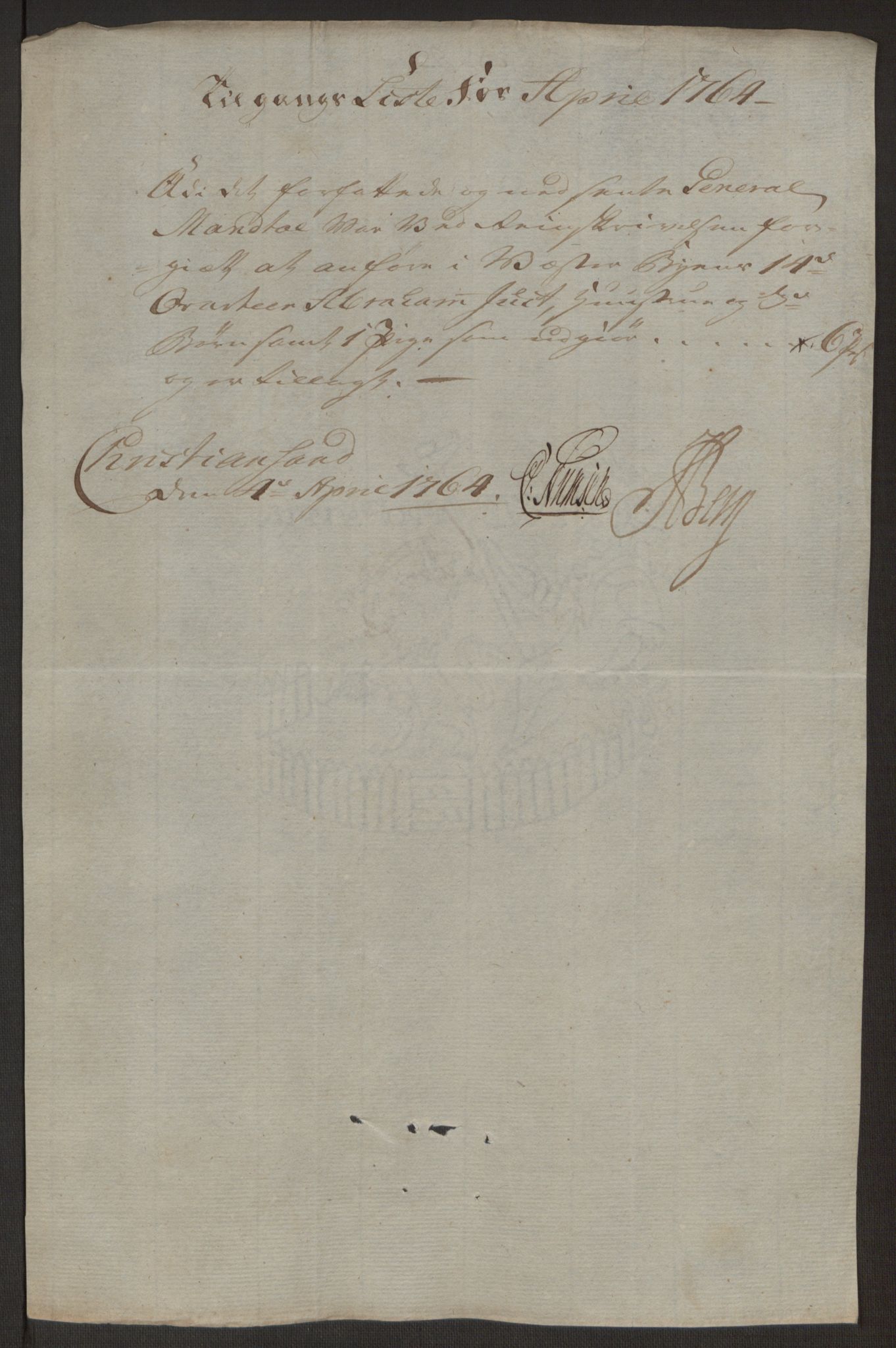 Rentekammeret inntil 1814, Reviderte regnskaper, Byregnskaper, AV/RA-EA-4066/R/Rm/L0265/0001: [M6] Kontribusjonsregnskap / Ekstraskatt, 1762-1764, s. 255