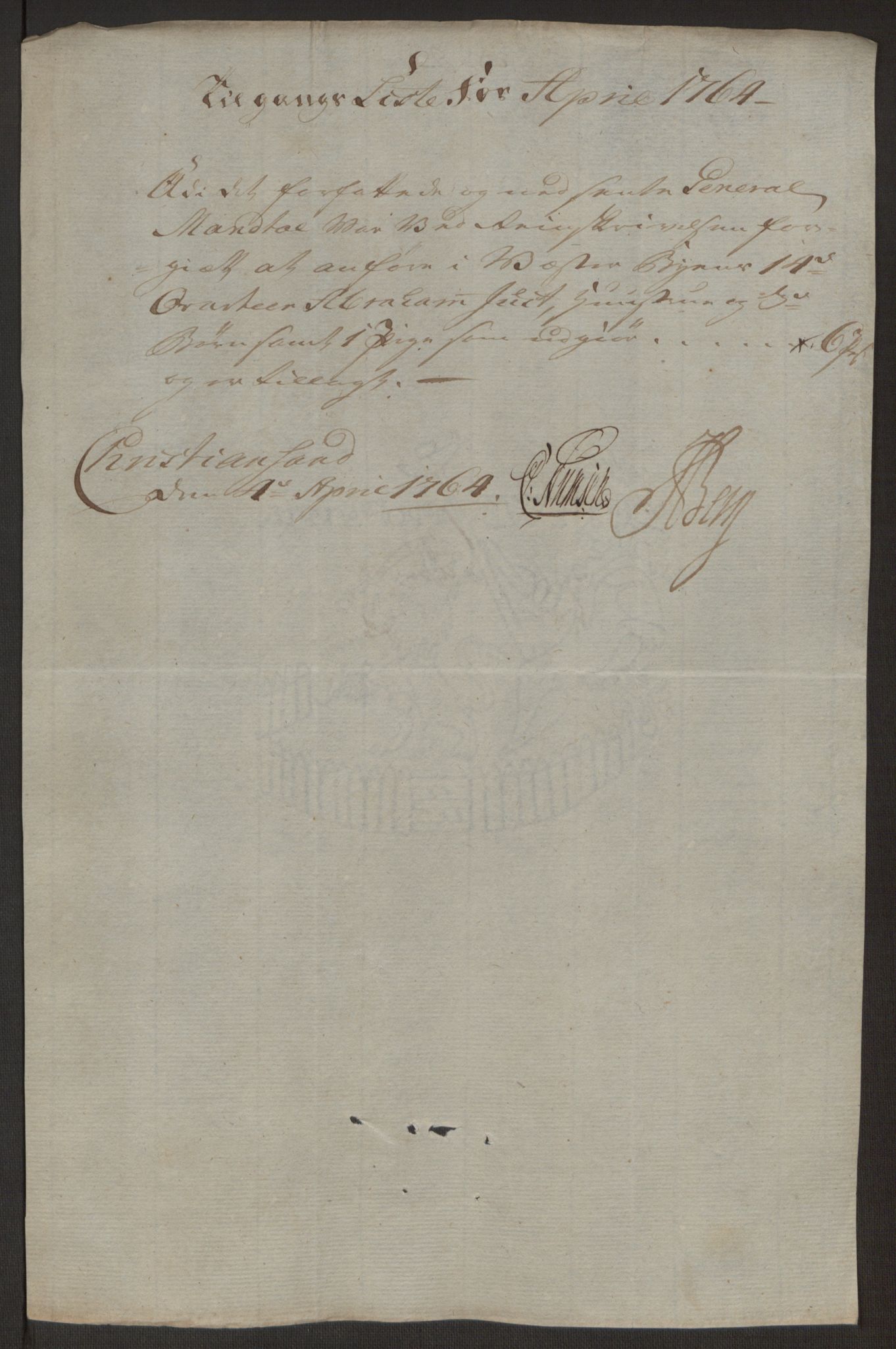 Rentekammeret inntil 1814, Reviderte regnskaper, Byregnskaper, RA/EA-4066/R/Rm/L0265/0001: [M6] Kontribusjonsregnskap / Ekstraskatt, 1762-1764, s. 255