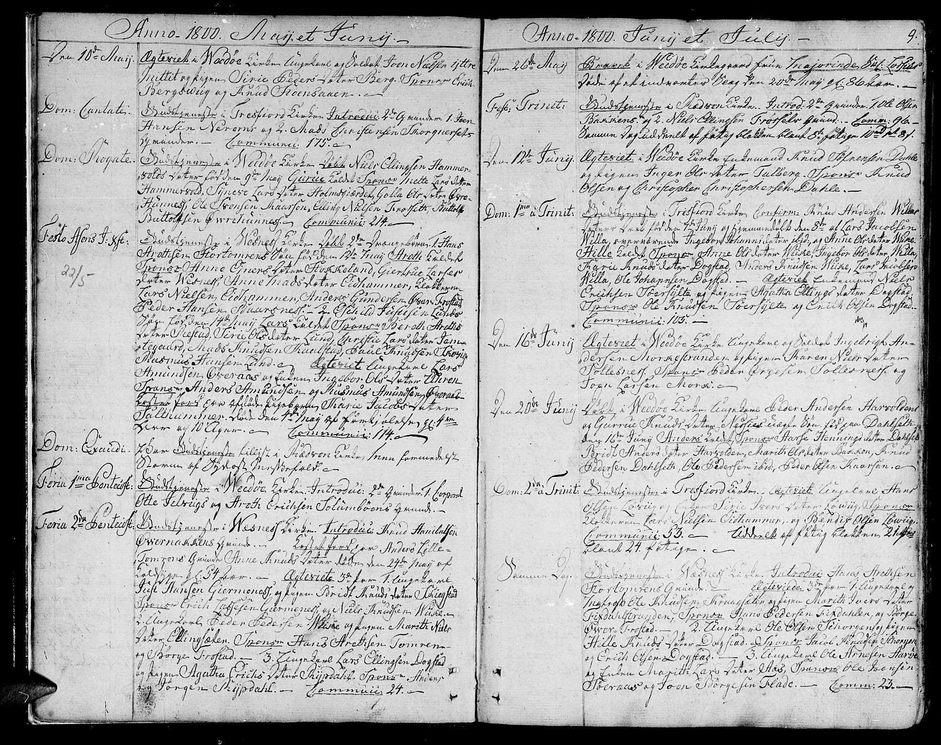Ministerialprotokoller, klokkerbøker og fødselsregistre - Møre og Romsdal, AV/SAT-A-1454/547/L0601: Ministerialbok nr. 547A03, 1799-1818, s. 9