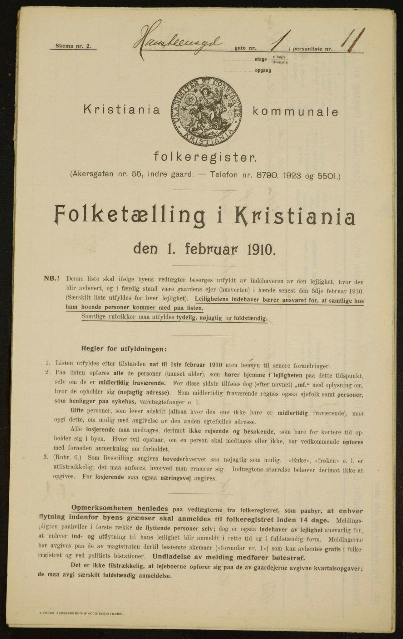 OBA, Kommunal folketelling 1.2.1910 for Kristiania, 1910, s. 32598