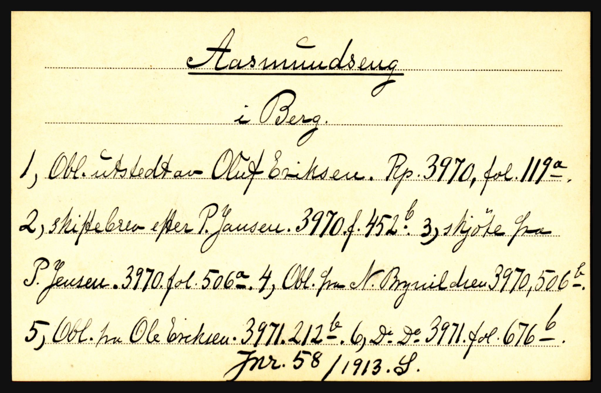 Statsarkivet i Oslo, SAO/A-10621/Z/Za/L0002: Berg (Alkerød - Åsmundsengen), Borge (Balterød - Årum), s. 822