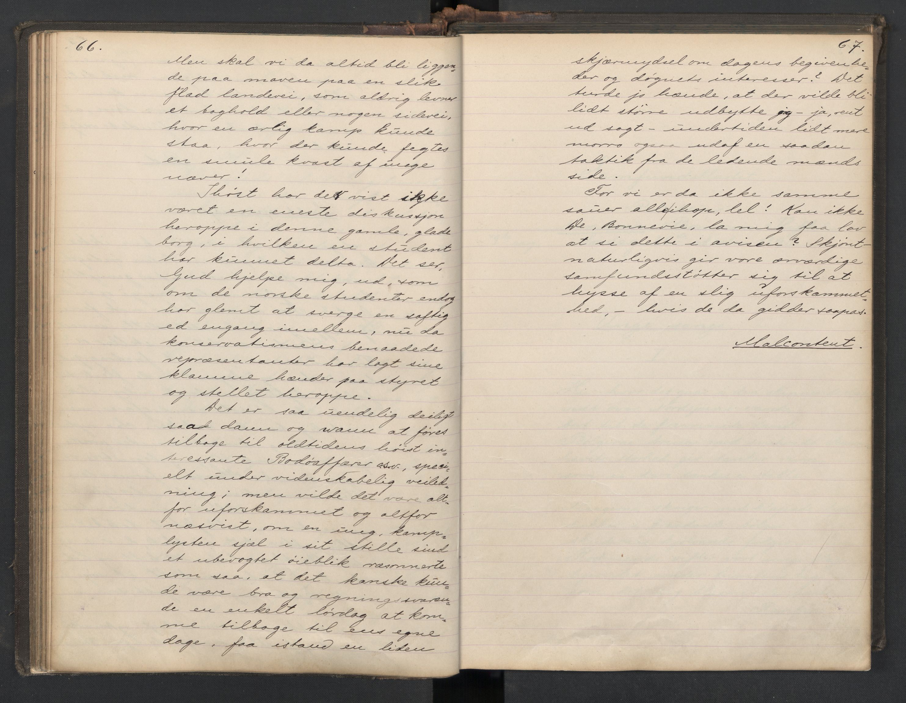 Det Norske Studentersamfund, AV/RA-PA-1322/X/Xa/L0014/0001: -- / Samfundsbladet/Studentersamfundets Avis, 1895-1897, s. 66-67