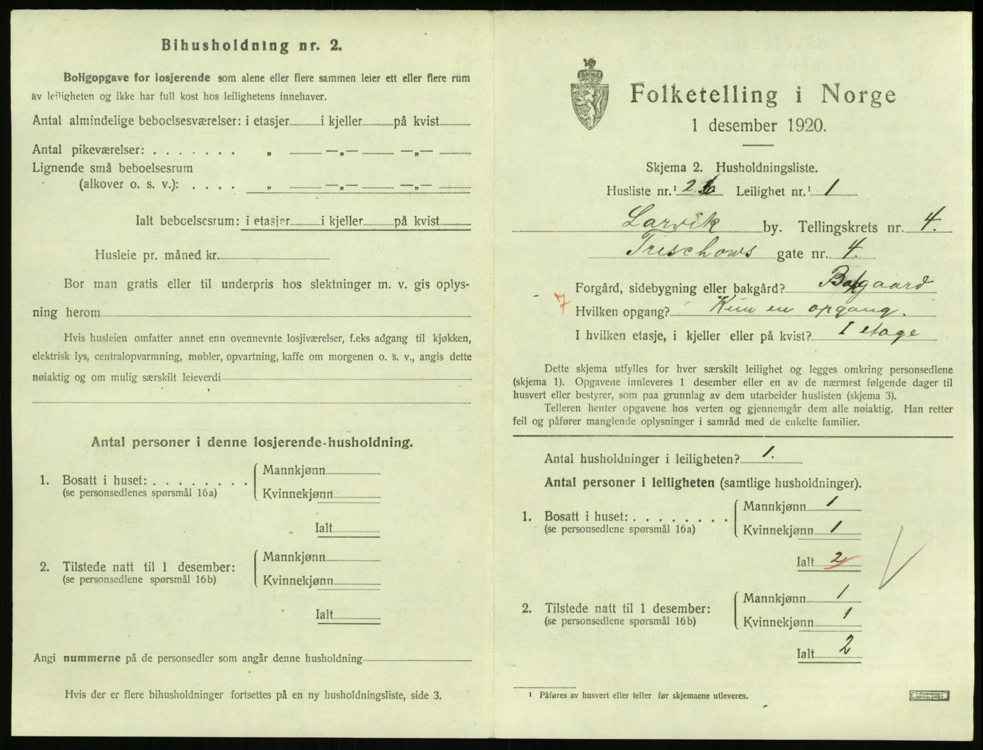 SAKO, Folketelling 1920 for 0707 Larvik kjøpstad, 1920, s. 4252