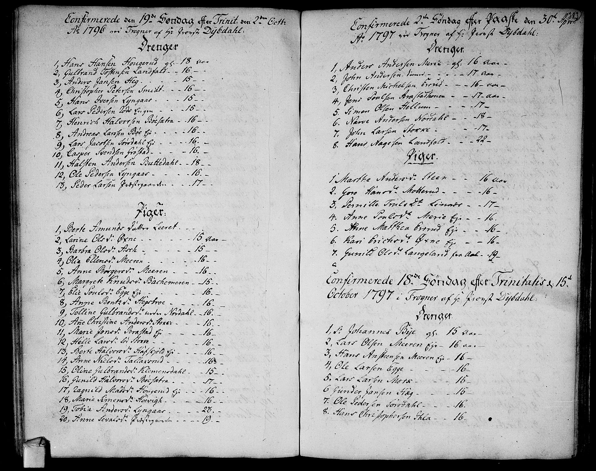 Lier kirkebøker, AV/SAKO-A-230/F/Fa/L0007: Ministerialbok nr. I 7, 1794-1813, s. 383