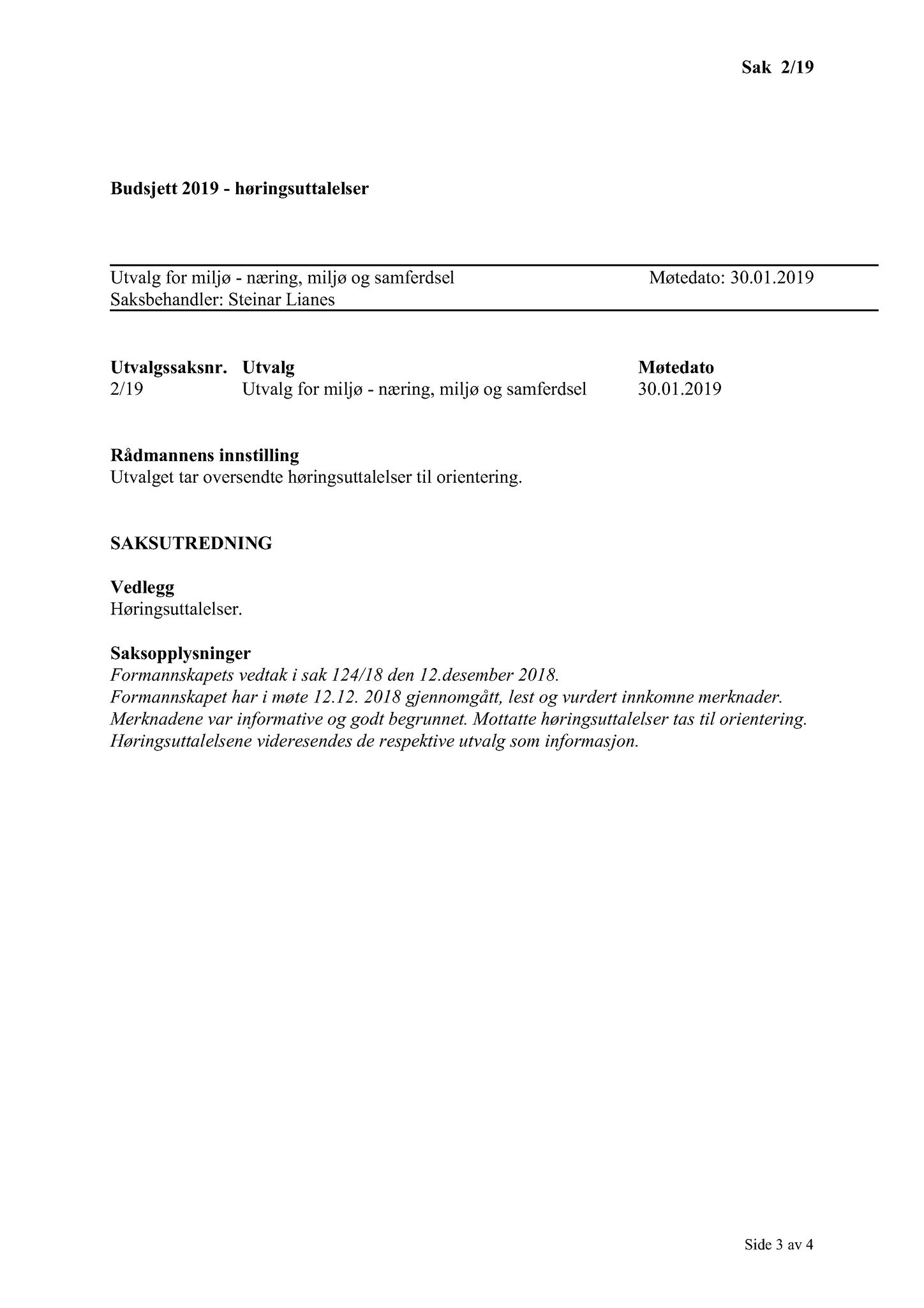 Klæbu Kommune, TRKO/KK/06-UM/L006: Utvalg for miljø - Møtedokumenter 2019, 2019, s. 4