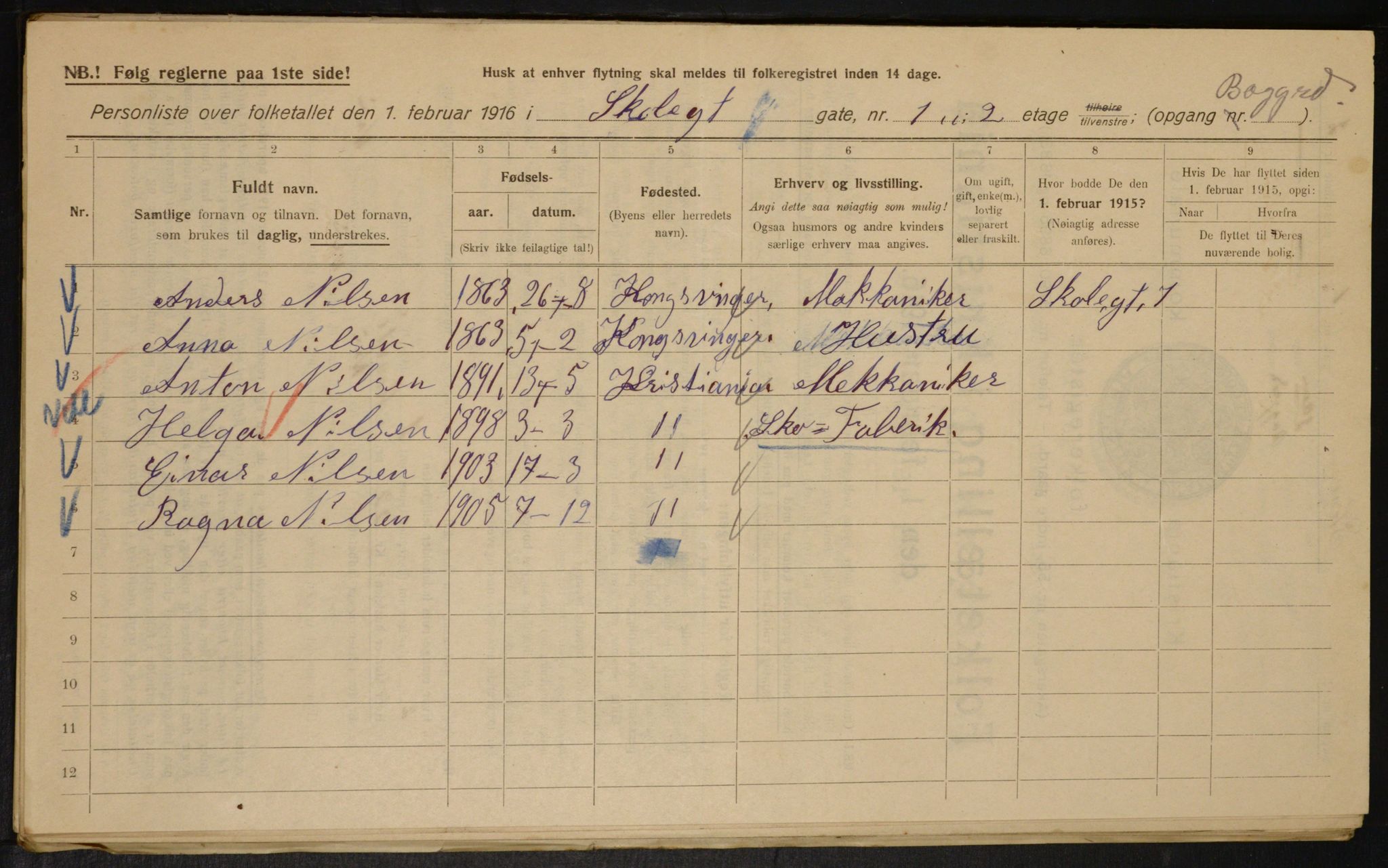 OBA, Kommunal folketelling 1.2.1916 for Kristiania, 1916, s. 98642