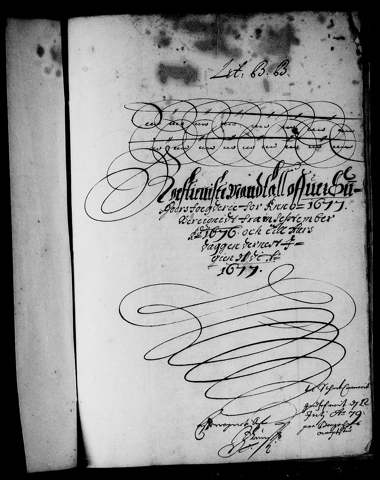 Rentekammeret inntil 1814, Reviderte regnskaper, Stiftamtstueregnskaper, Bergen stiftamt, RA/EA-6043/R/Rc/L0049: Bergen stiftamt, 1675-1677