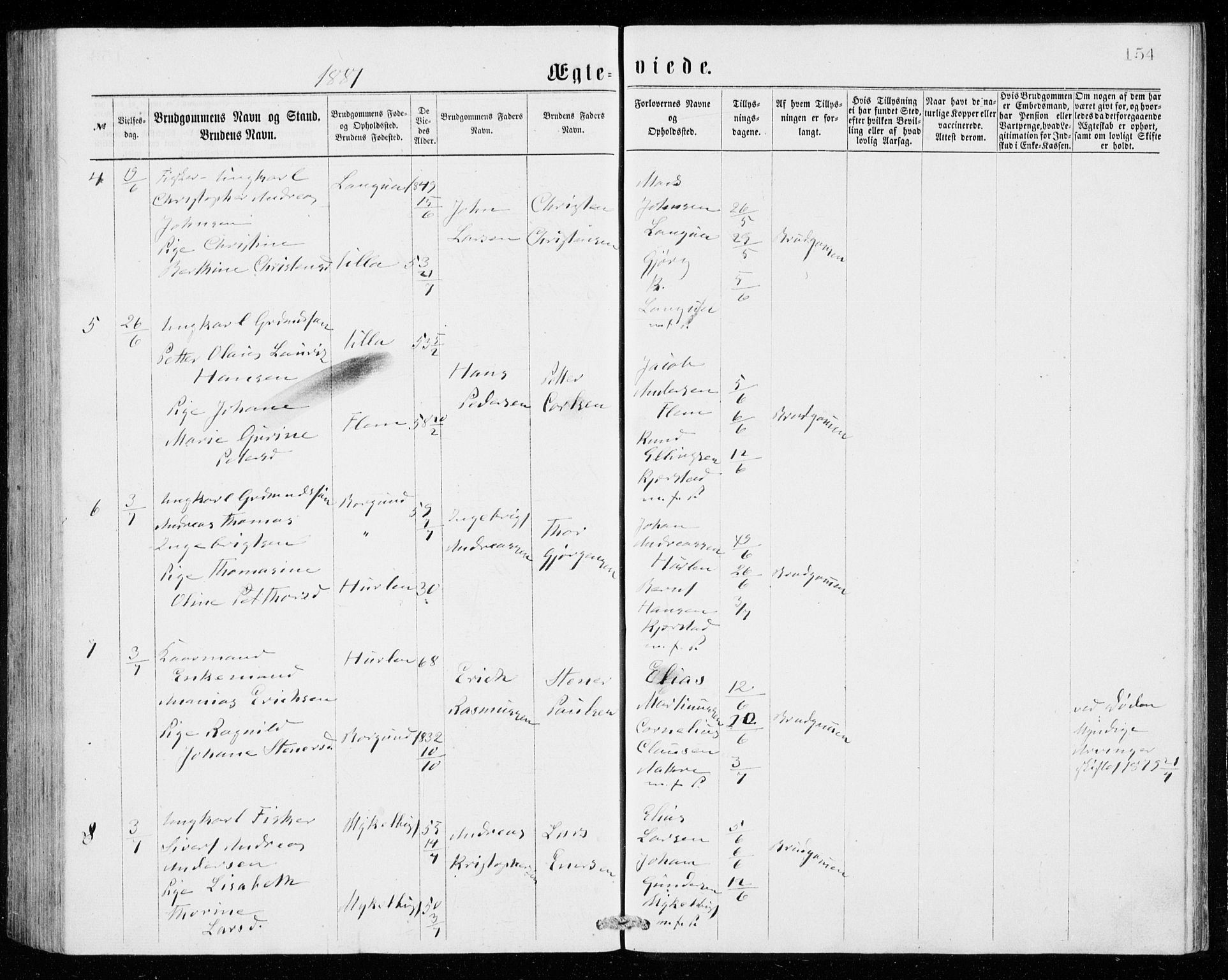 Ministerialprotokoller, klokkerbøker og fødselsregistre - Møre og Romsdal, AV/SAT-A-1454/536/L0509: Klokkerbok nr. 536C04, 1871-1881, s. 154