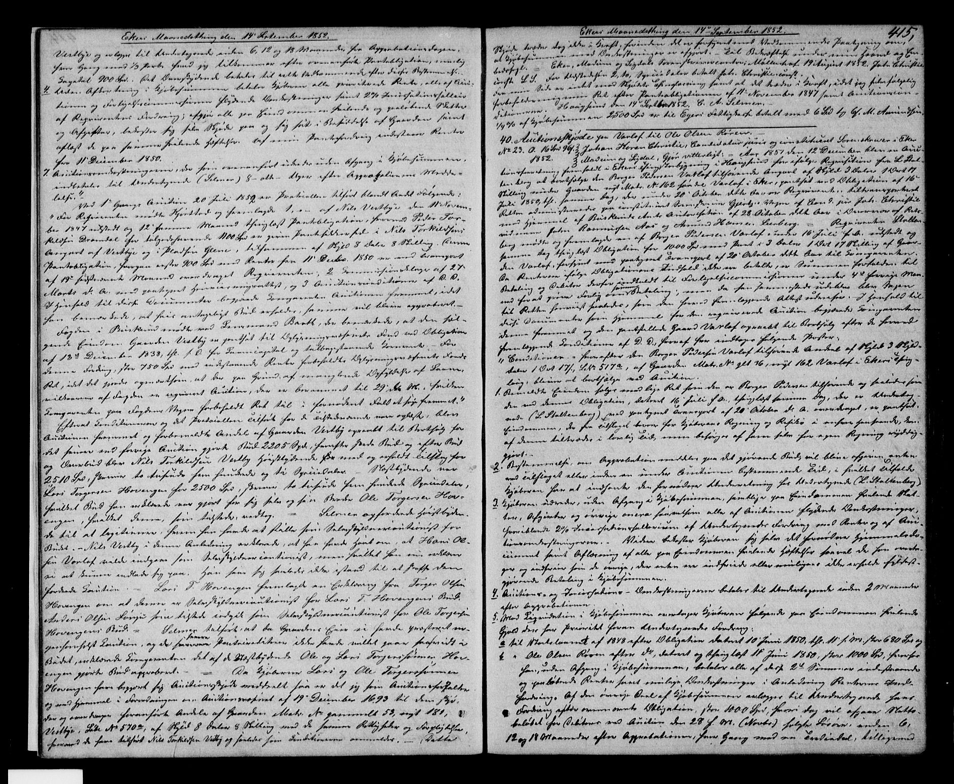 Eiker, Modum og Sigdal sorenskriveri, SAKO/A-123/G/Ga/Gaa/L0013b: Pantebok nr. I 13b, 1852-1854, s. 415