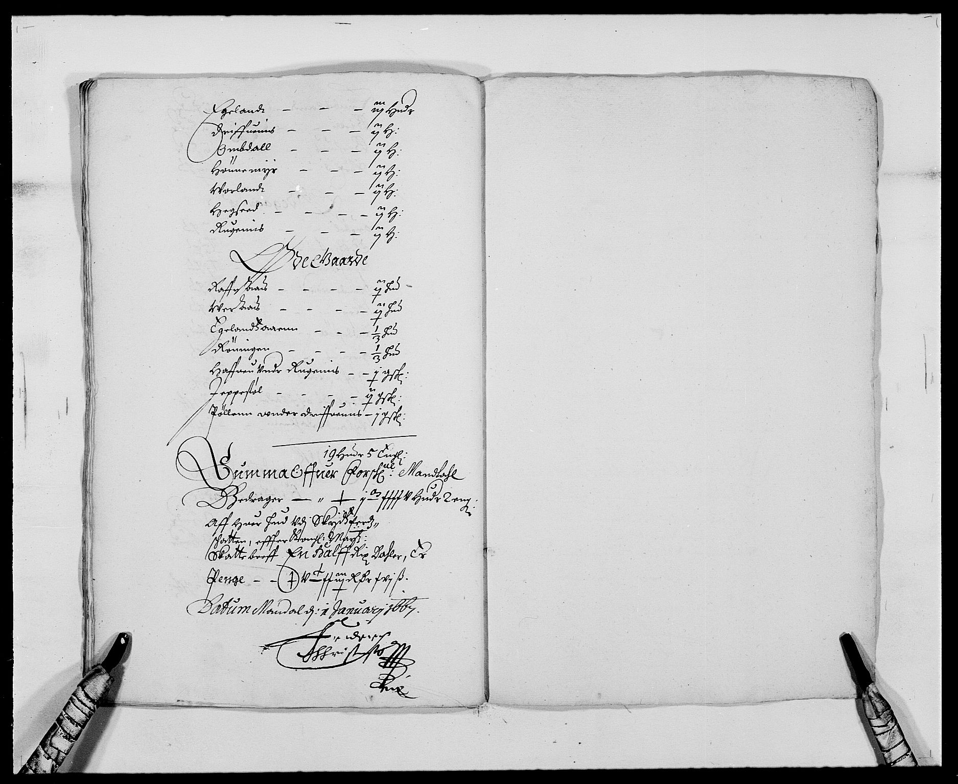 Rentekammeret inntil 1814, Reviderte regnskaper, Fogderegnskap, RA/EA-4092/R42/L2537: Mandal fogderi, 1664-1666, s. 257
