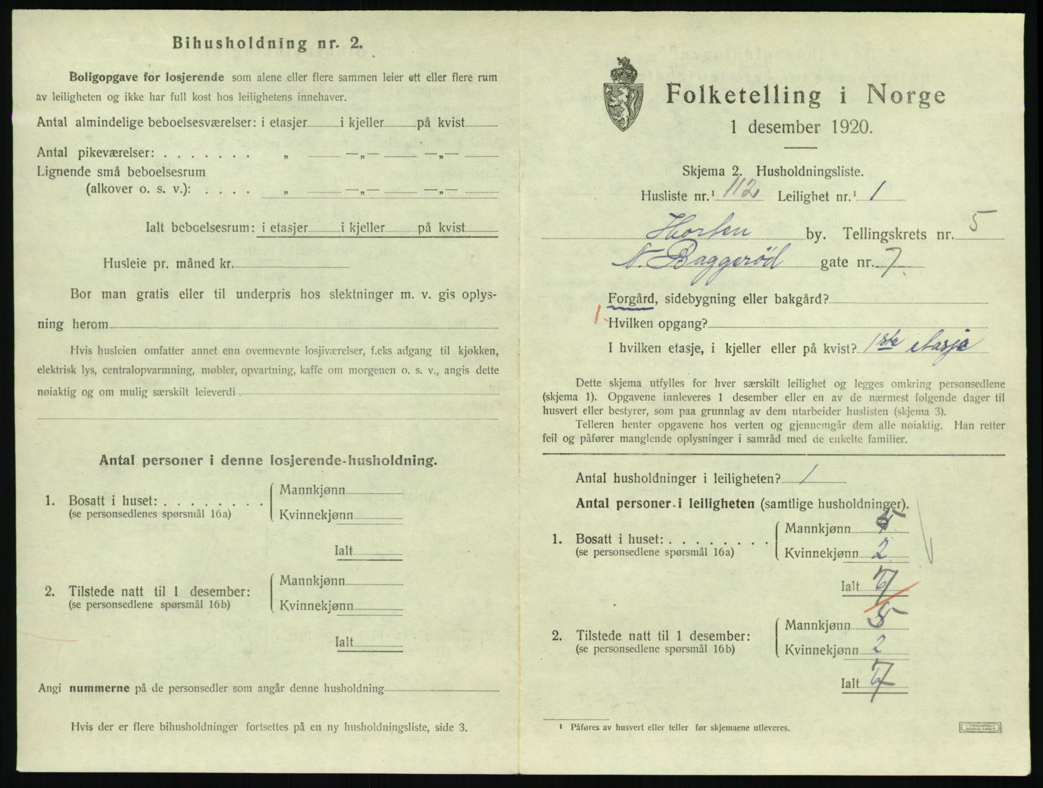 SAKO, Folketelling 1920 for 0703 Horten kjøpstad, 1920, s. 6057