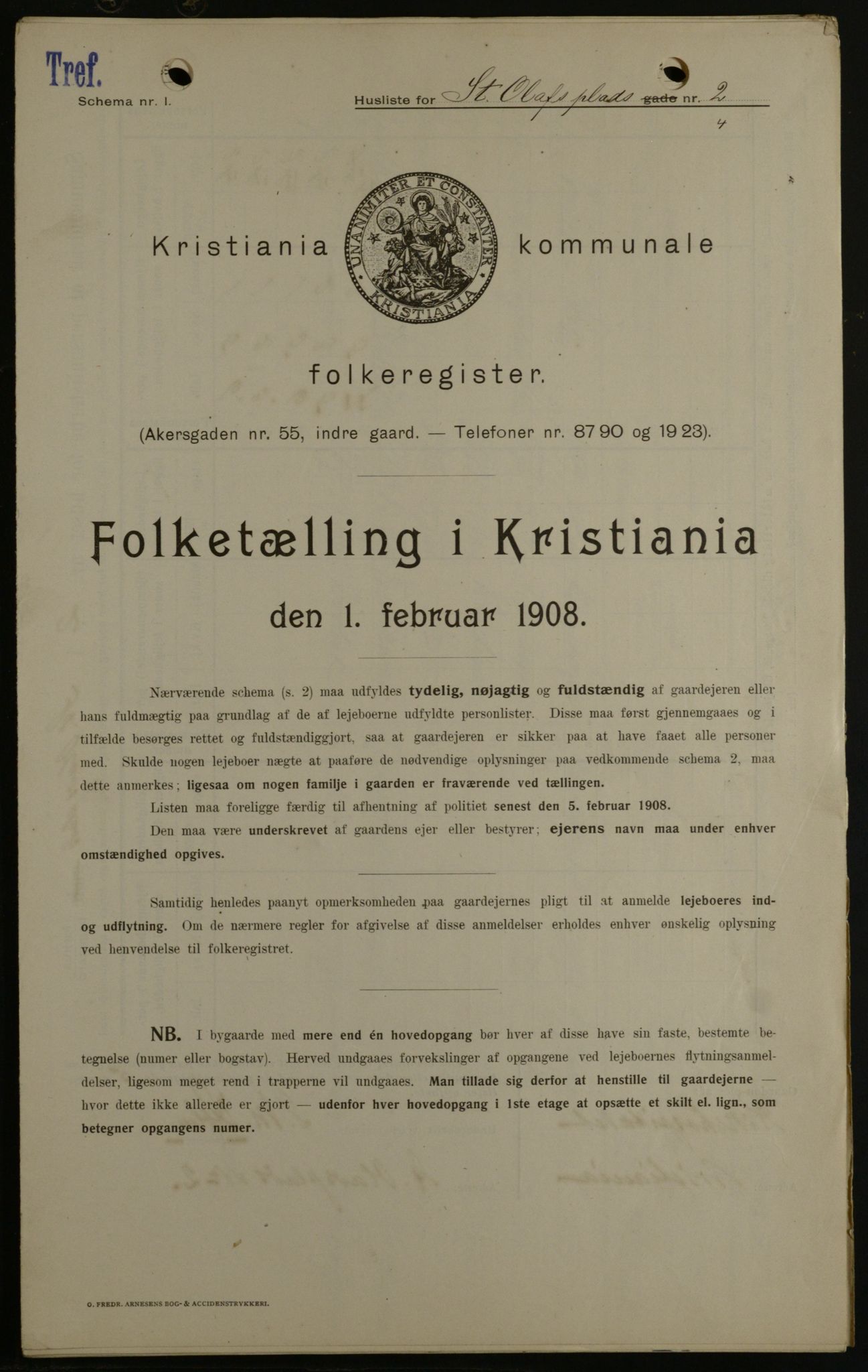 OBA, Kommunal folketelling 1.2.1908 for Kristiania kjøpstad, 1908, s. 79625