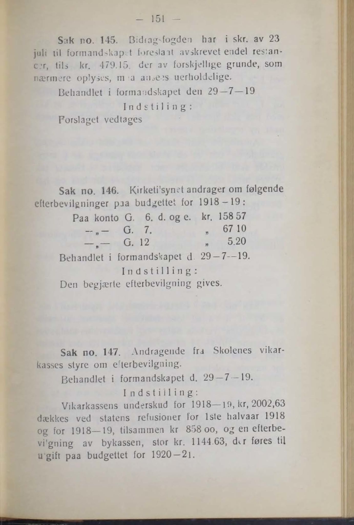 Narvik kommune. Formannskap , AIN/K-18050.150/A/Ab/L0009: Møtebok, 1919