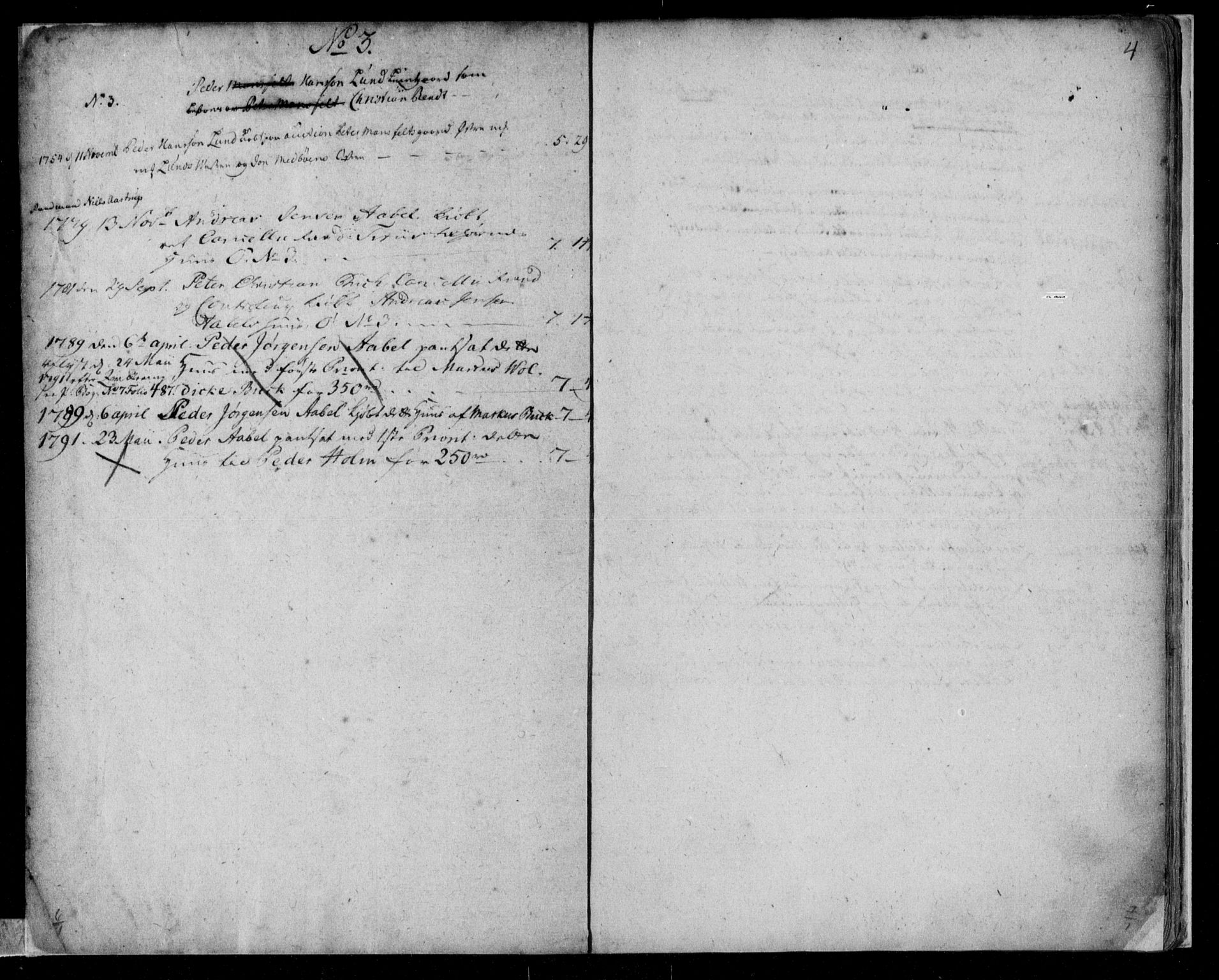Kristiansand byrett, AV/SAK-1223-0001/G/Ga/L0001: Panteregister nr. 1, 1690-1800, s. 4