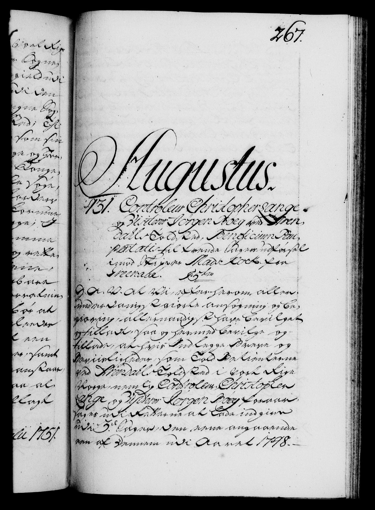 Danske Kanselli 1572-1799, RA/EA-3023/F/Fc/Fca/Fcaa/L0037: Norske registre, 1751-1752, s. 267a