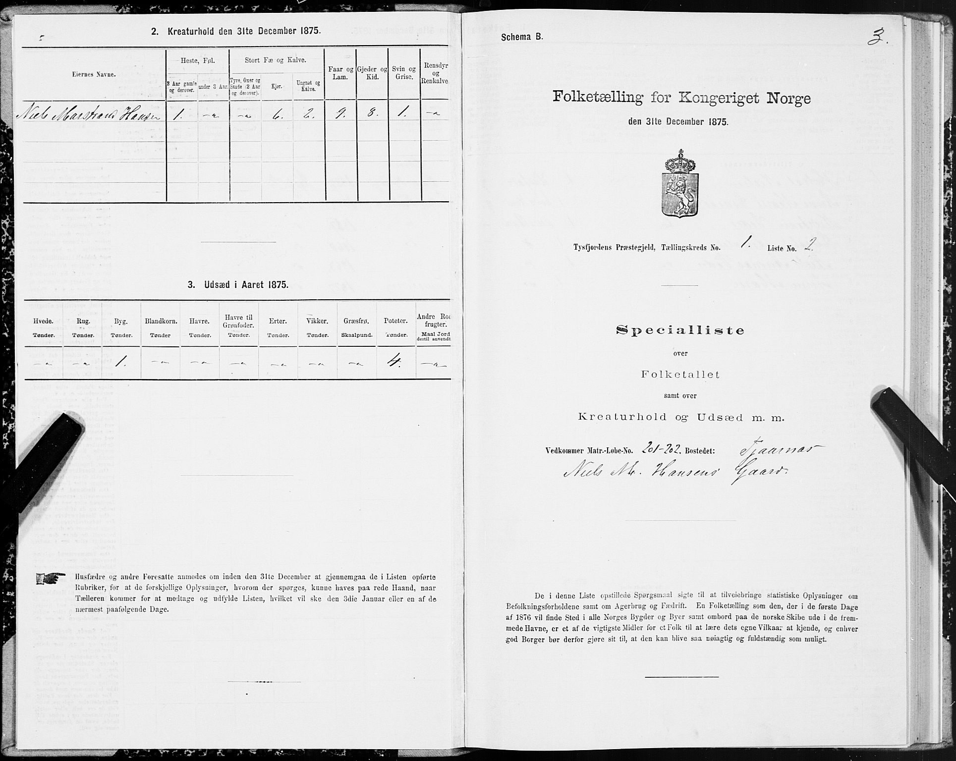 SAT, Folketelling 1875 for 1850P Tysfjord prestegjeld, 1875, s. 1003